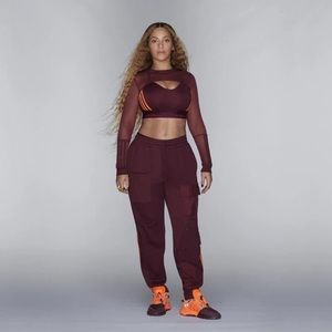 Beyoncé X Adidas Ivy Park Cargo Sweatpants Maroon